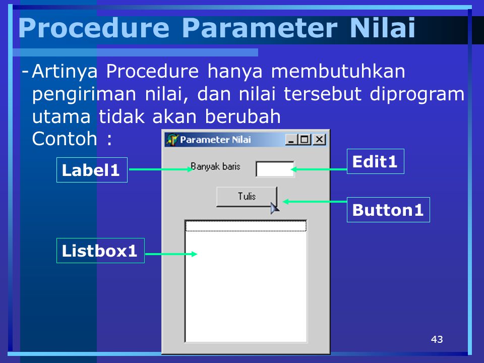 Procedure Parameter Nilai