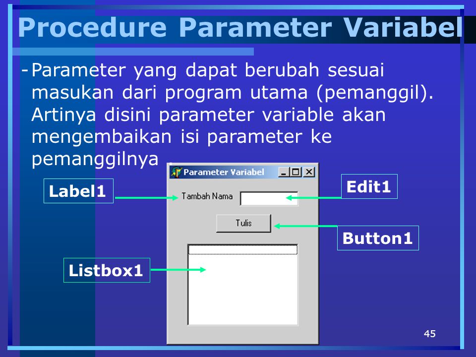 Procedure Parameter Variabel