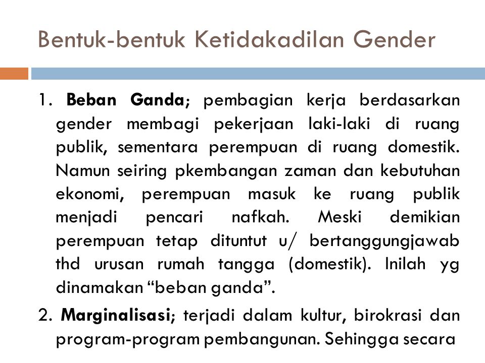Bentuk-bentuk Ketidakadilan Gender