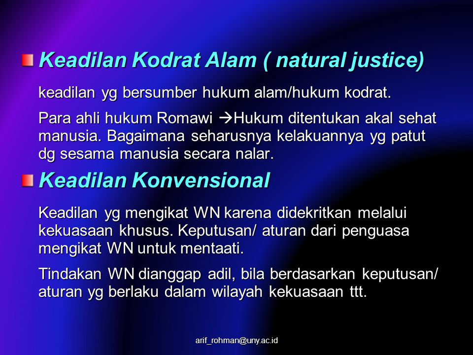 Keadilan Kodrat Alam ( natural justice)