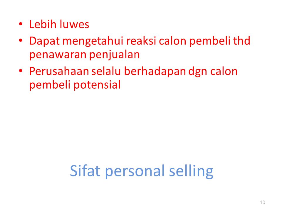 Sifat personal selling