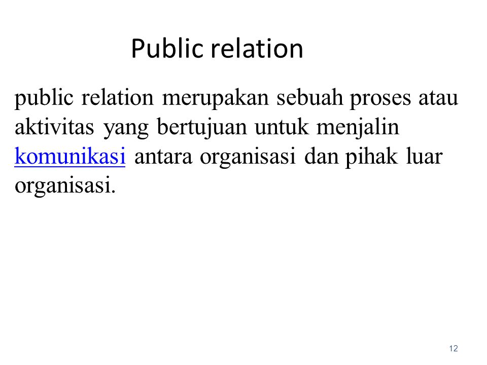 Public relation