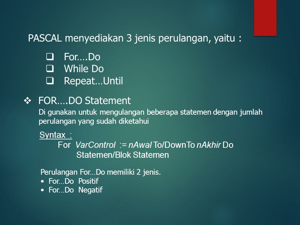 PERULANGAN Komang Kurniawan W., M.Cs. - Ppt Download