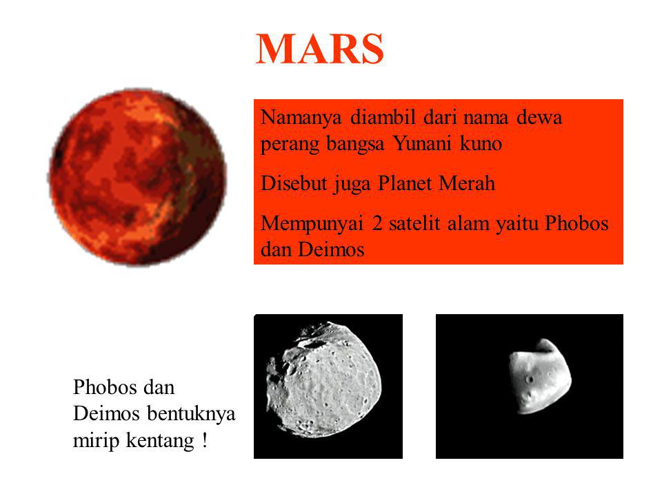 MARS Namanya diambil dari nama dewa perang bangsa Yunani kuno