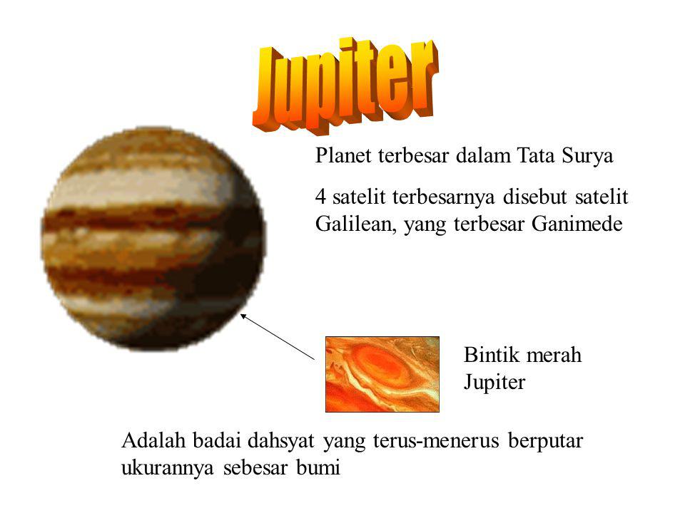 JUPITER Jupiter Planet terbesar dalam Tata Surya
