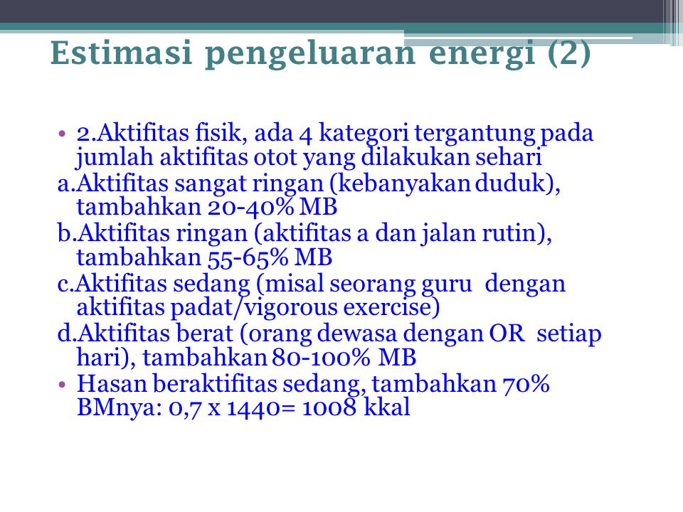 Estimasi pengeluaran energi (2)