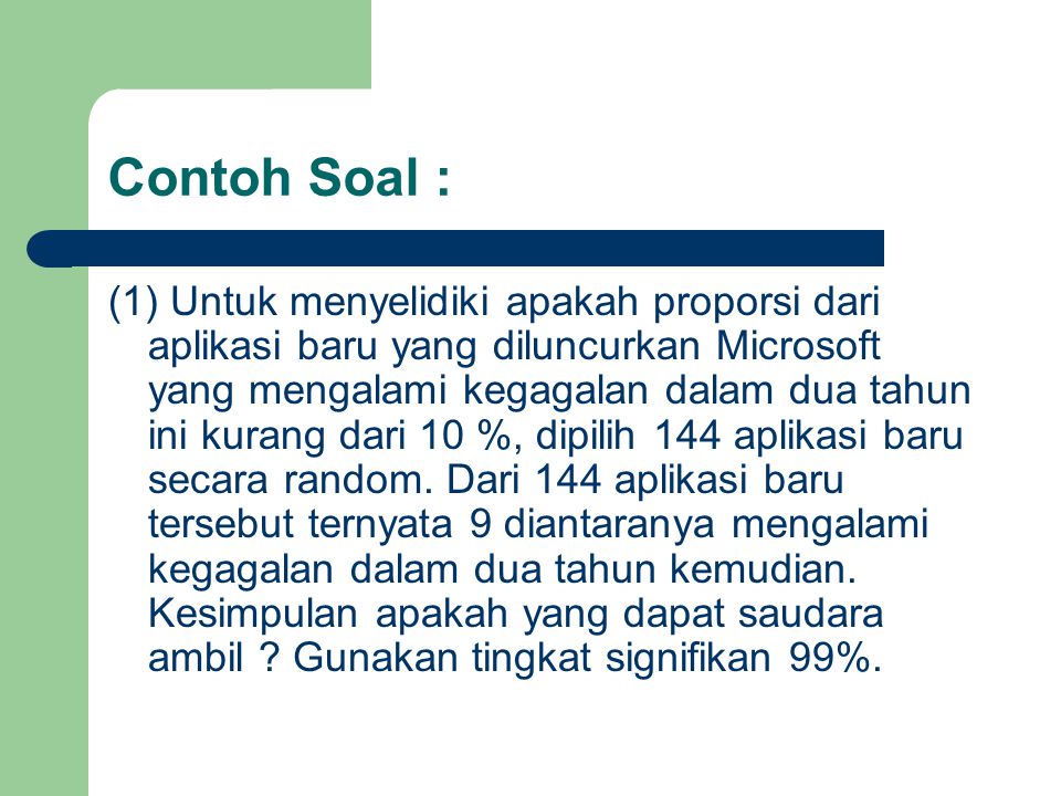 Contoh Soal :