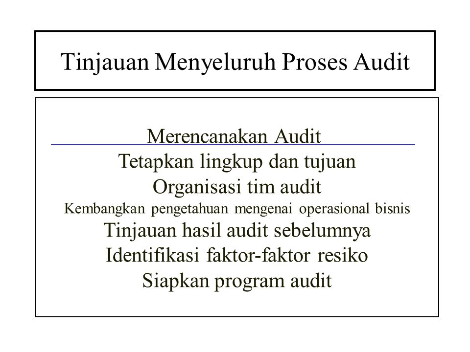 Tinjauan Menyeluruh Proses Audit