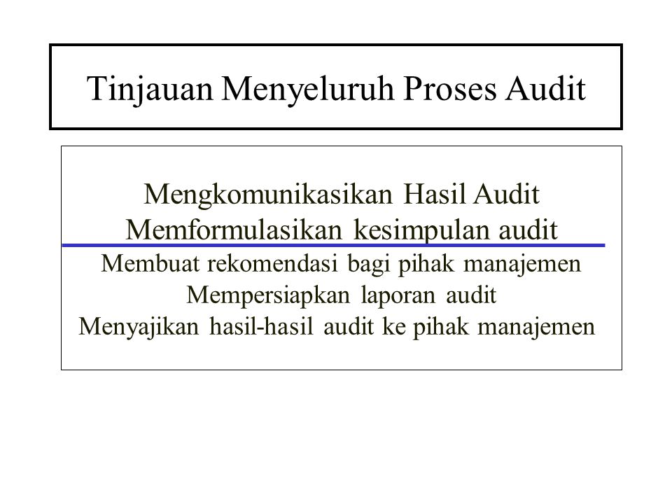 Tinjauan Menyeluruh Proses Audit