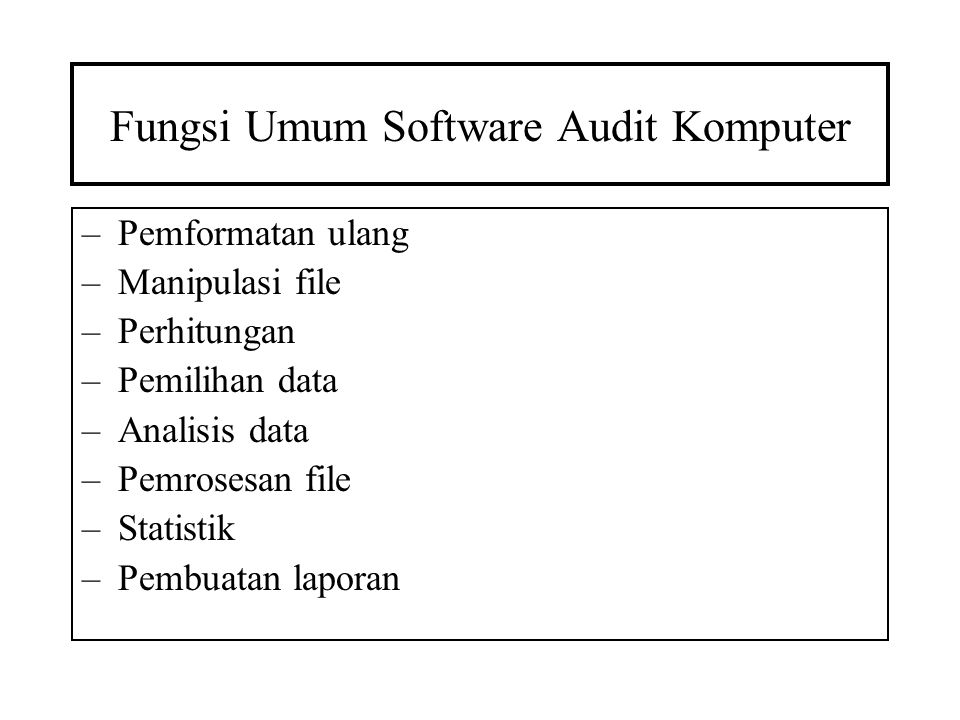 Fungsi Umum Software Audit Komputer