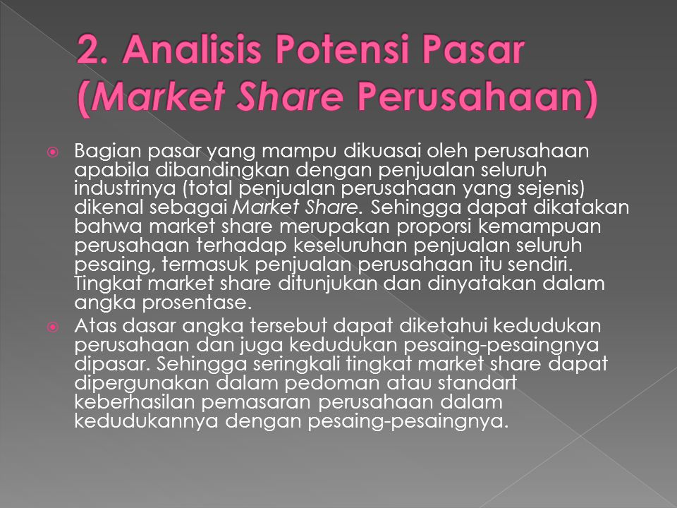 2. Analisis Potensi Pasar (Market Share Perusahaan)