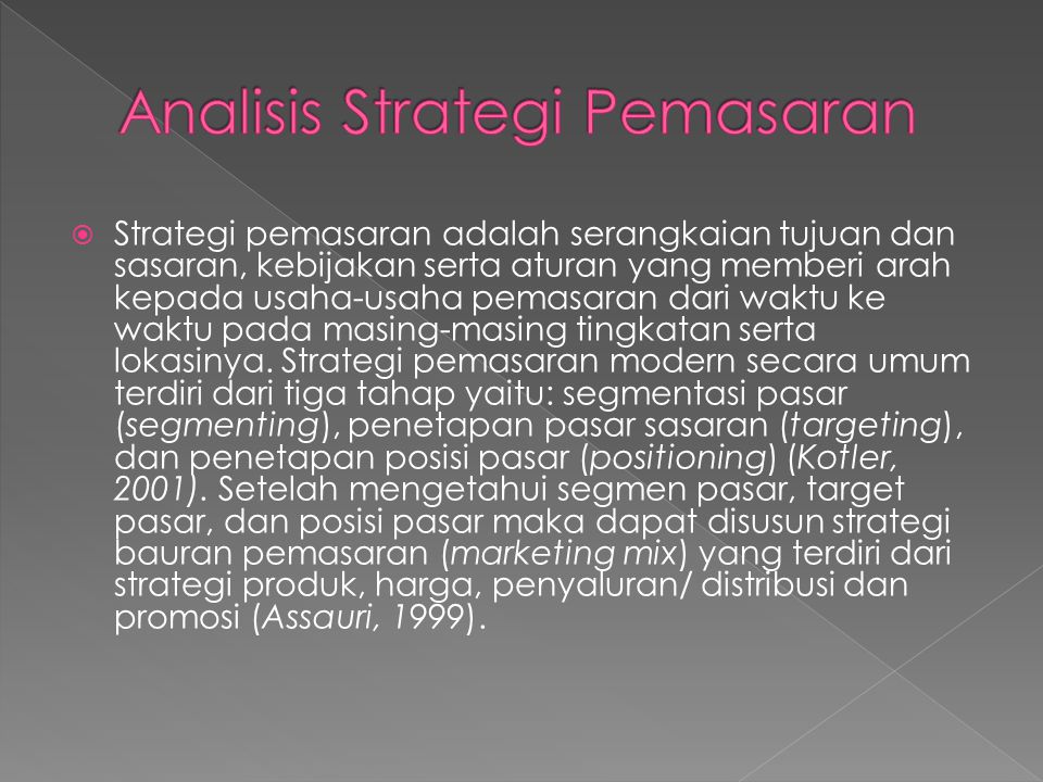 Analisis Strategi Pemasaran