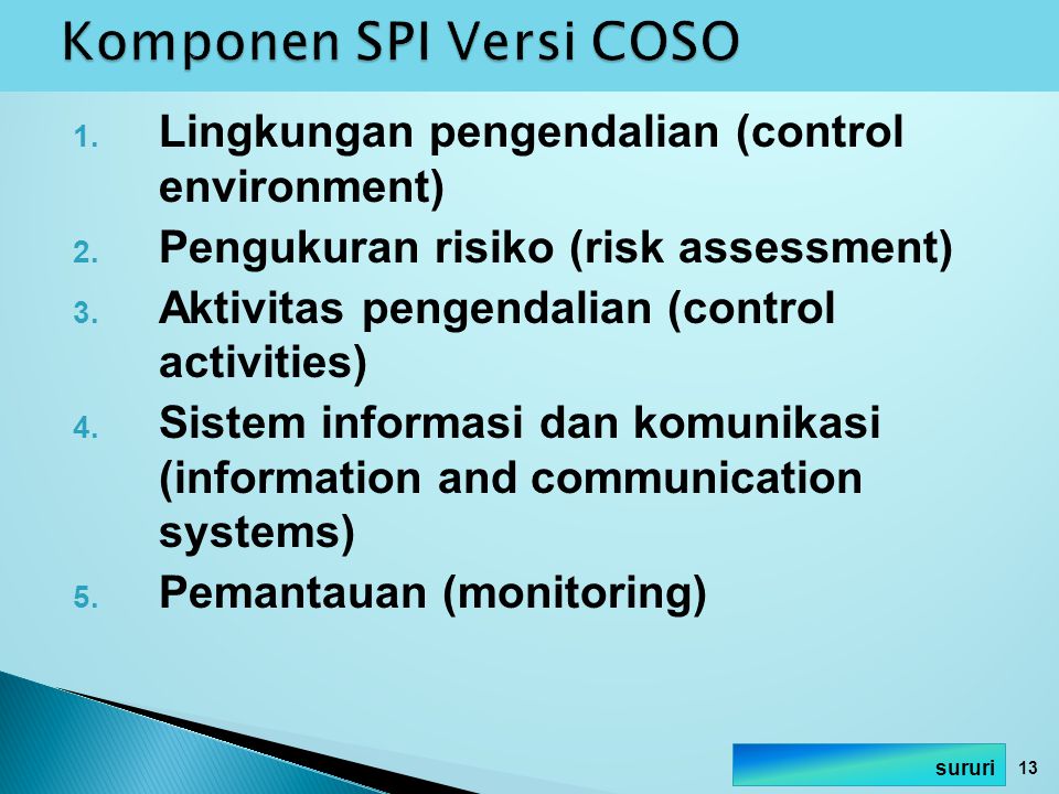 Komponen SPI Versi COSO