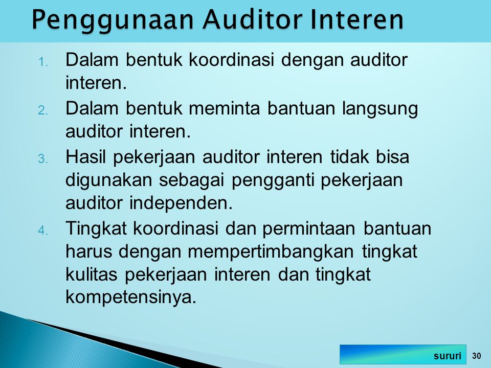 Penggunaan Auditor Interen