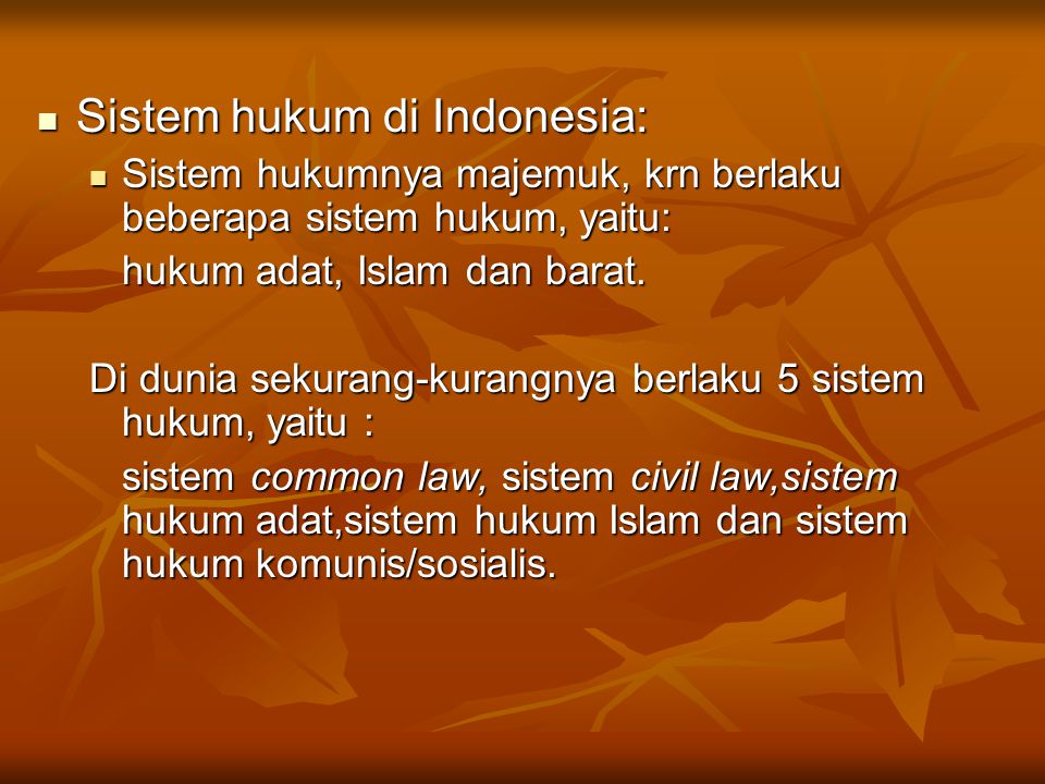 Sistem hukum di Indonesia:
