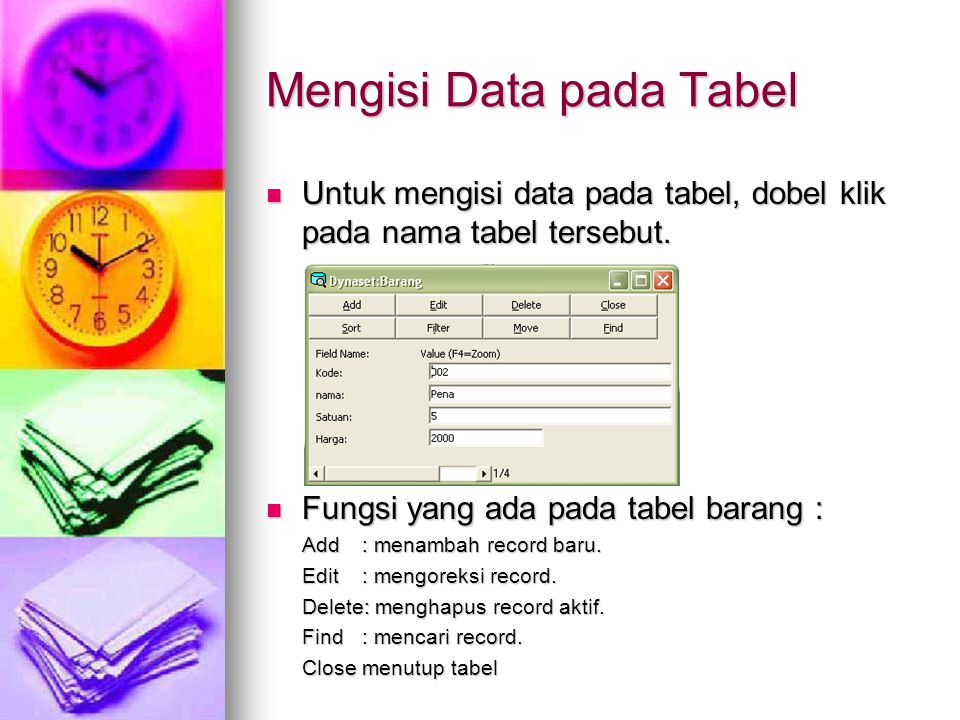 Mengisi Data pada Tabel