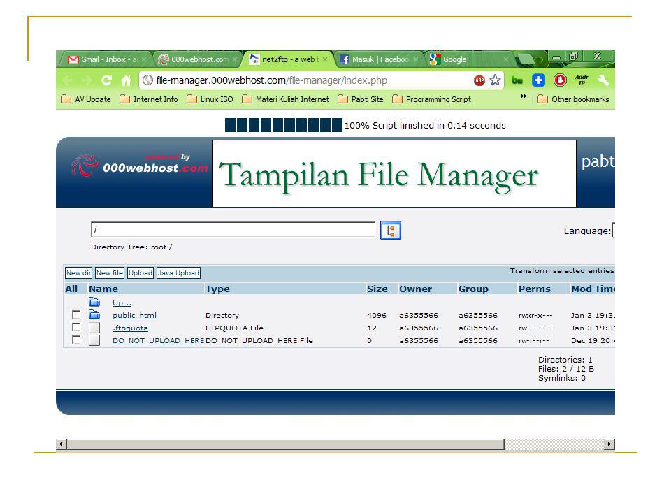 Tampilan File Manager