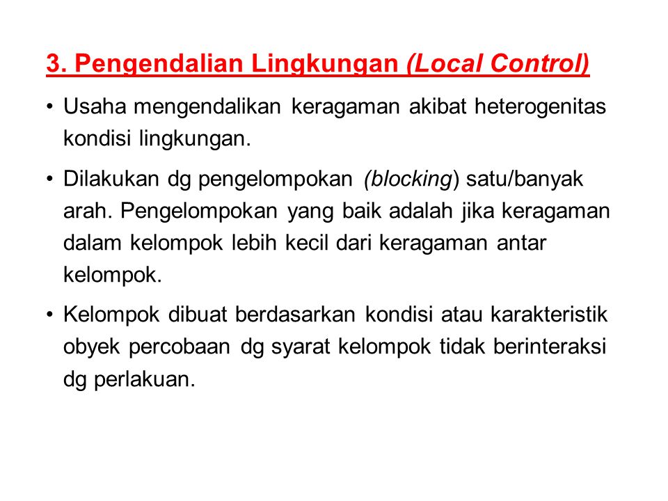 3. Pengendalian Lingkungan (Local Control)