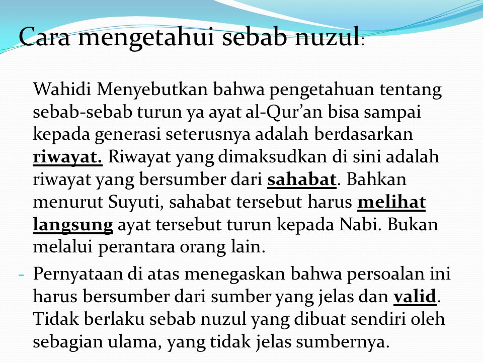 Klasifikasi Asbabun Nuzul Ayat Dan Contohnya – Ilmu