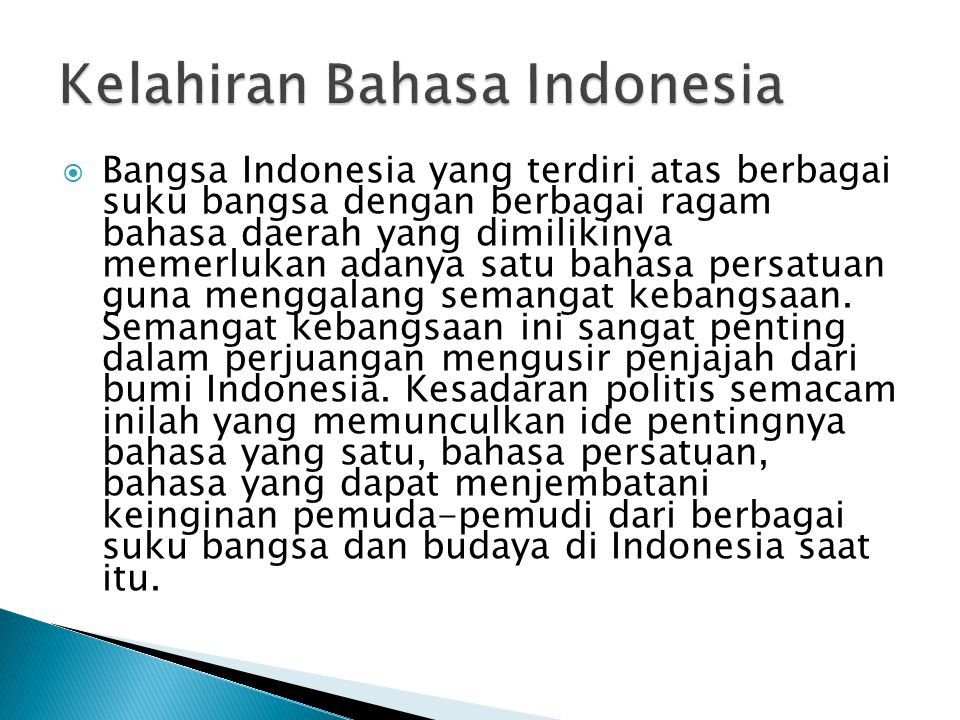 Kelahiran Bahasa Indonesia