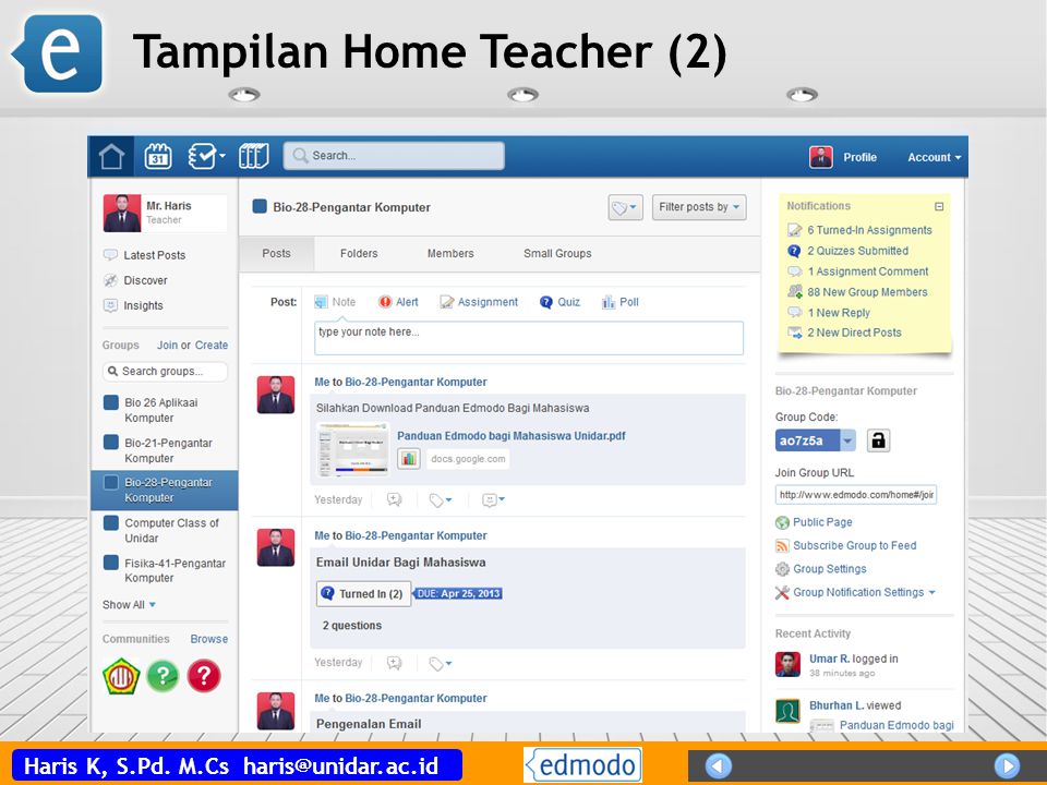 Tampilan Home Teacher (2)