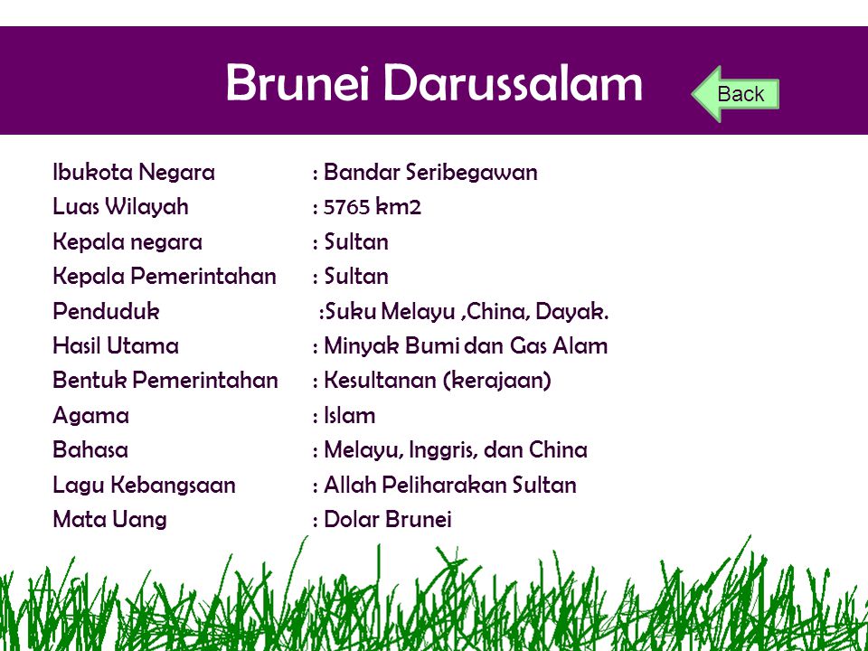 Brunei Darussalam Ibukota Negara : Bandar Seribegawan