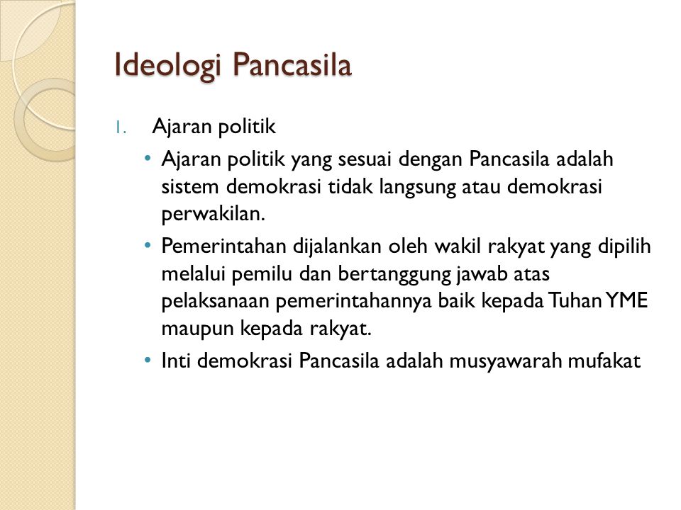 Ideologi Pancasila Ajaran politik