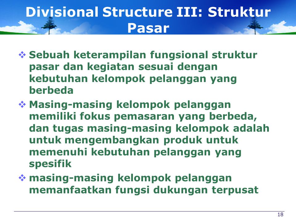 Divisional Structure III: Struktur Pasar