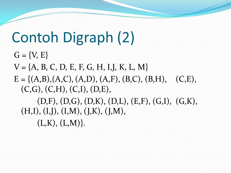 Contoh Digraph (2) G = {V, E}