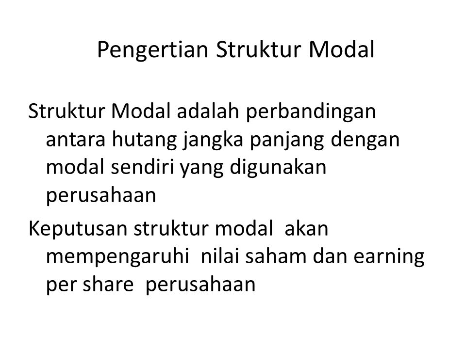 Pengertian Struktur Modal