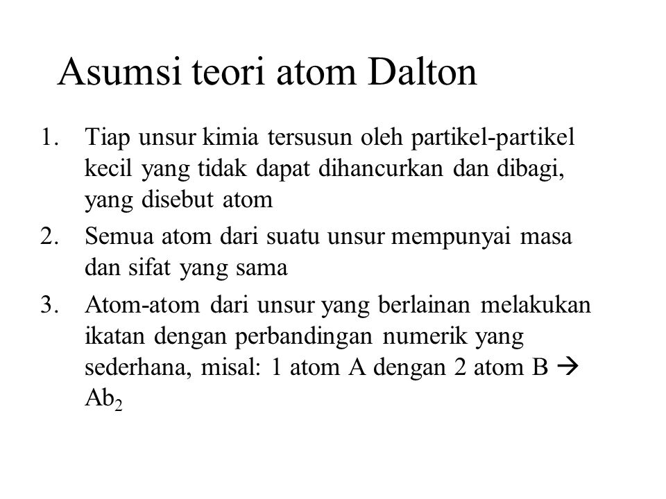 Asumsi teori atom Dalton