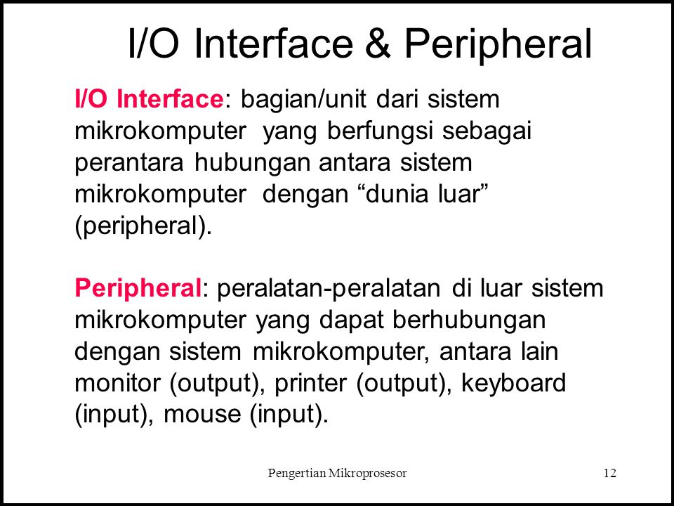 I/O Interface & Peripheral