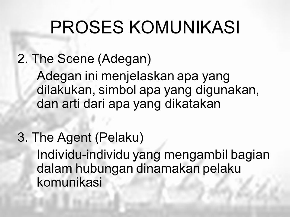PROSES KOMUNIKASI 2. The Scene (Adegan)