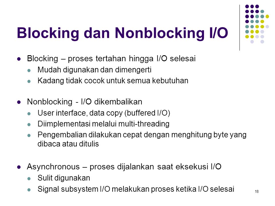 Blocking dan Nonblocking I/O