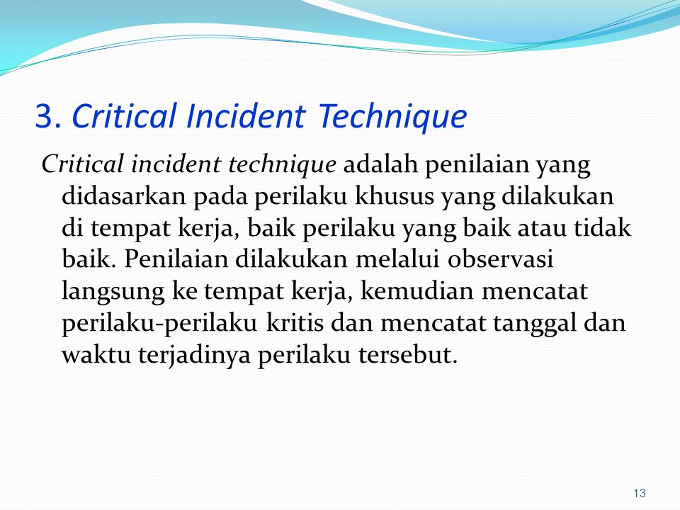 3. Critical Incident Technique