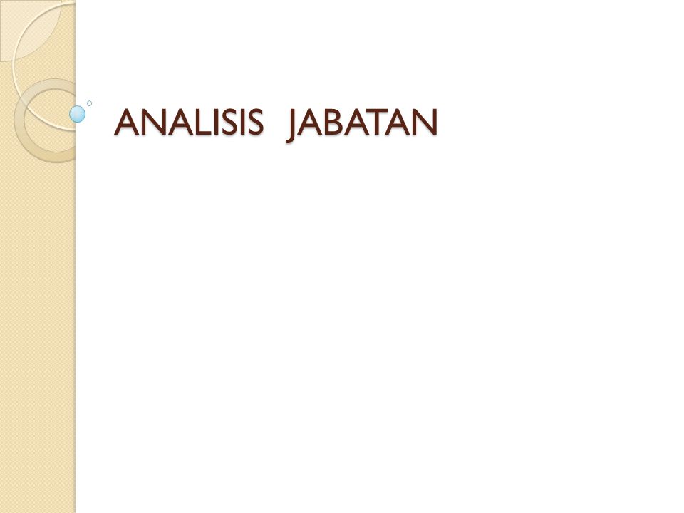 ANALISIS JABATAN