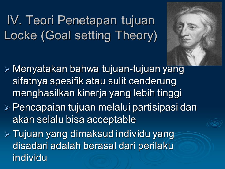 IV. Teori Penetapan tujuan Locke (Goal setting Theory)