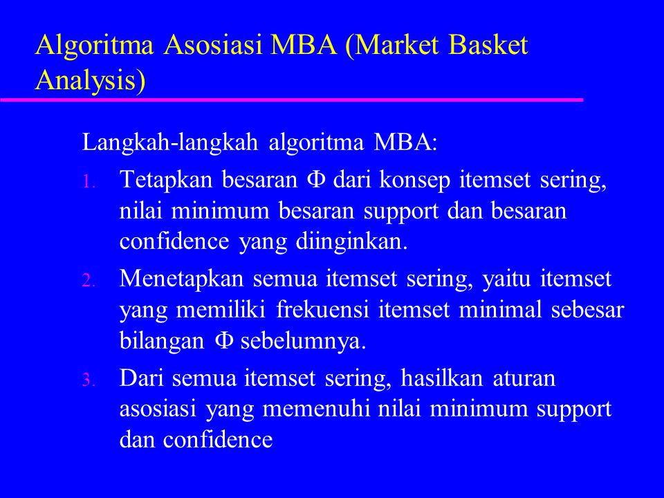 Algoritma Asosiasi MBA (Market Basket Analysis)