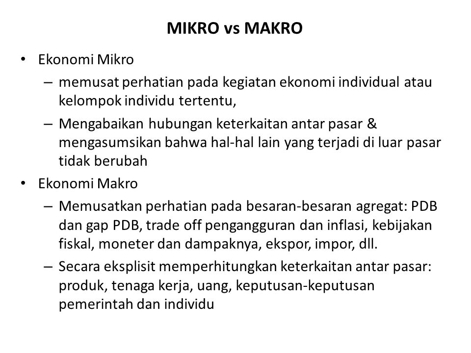 MIKRO vs MAKRO Ekonomi Mikro