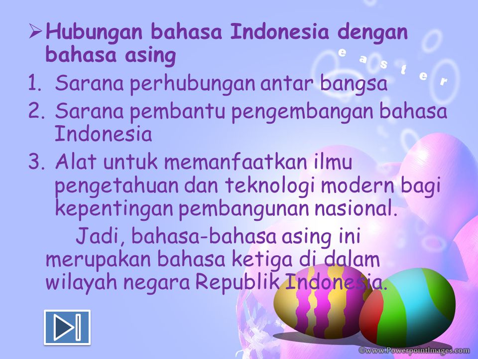 Hubungan bahasa Indonesia dengan bahasa asing