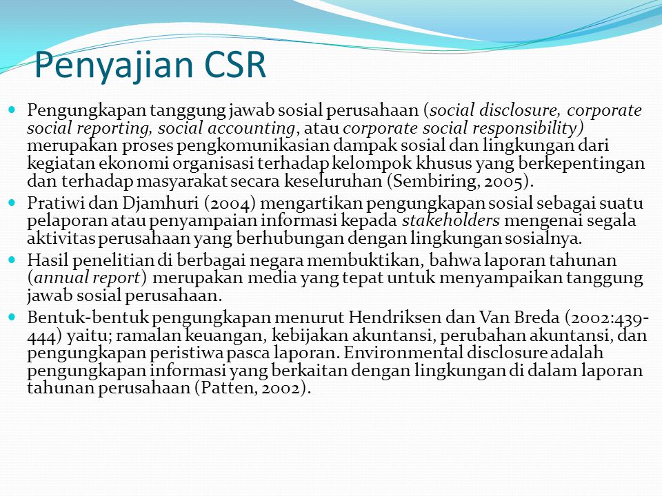 Penyajian CSR