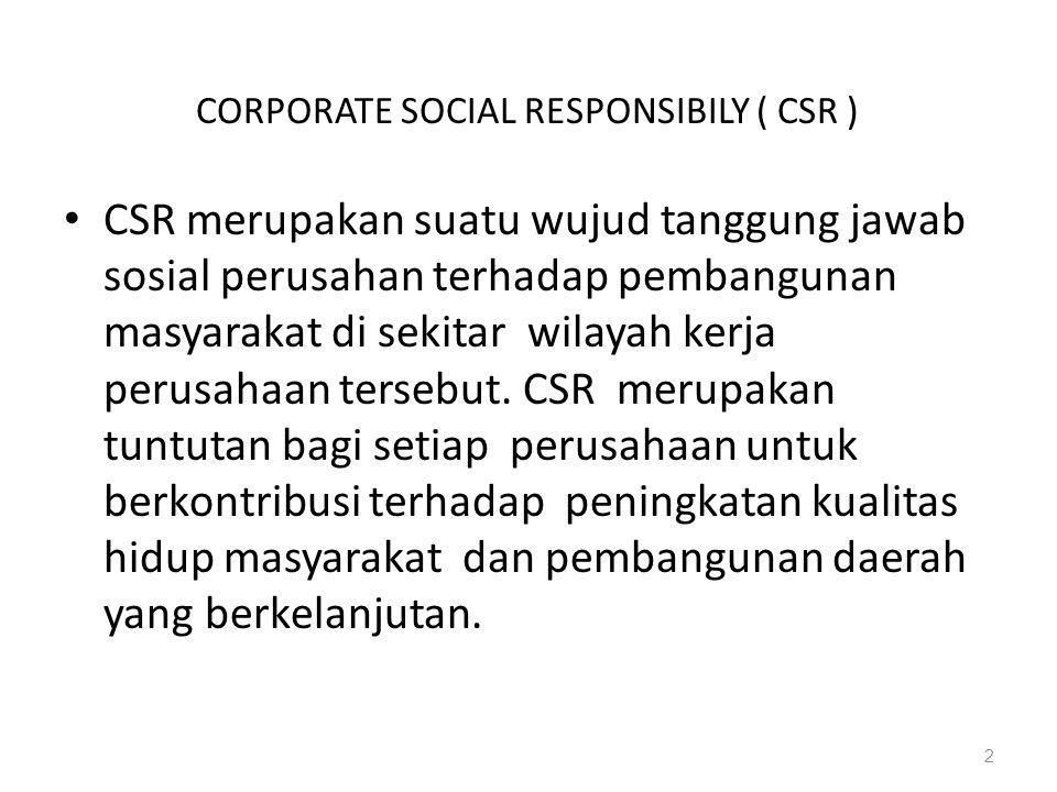 CORPORATE SOCIAL RESPONSIBILY ( CSR )