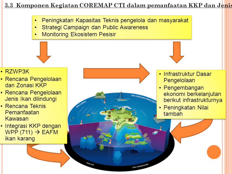 3.3 Komponen Kegiatan COREMAP CTI dalam pemanfaatan KKP dan Jenis