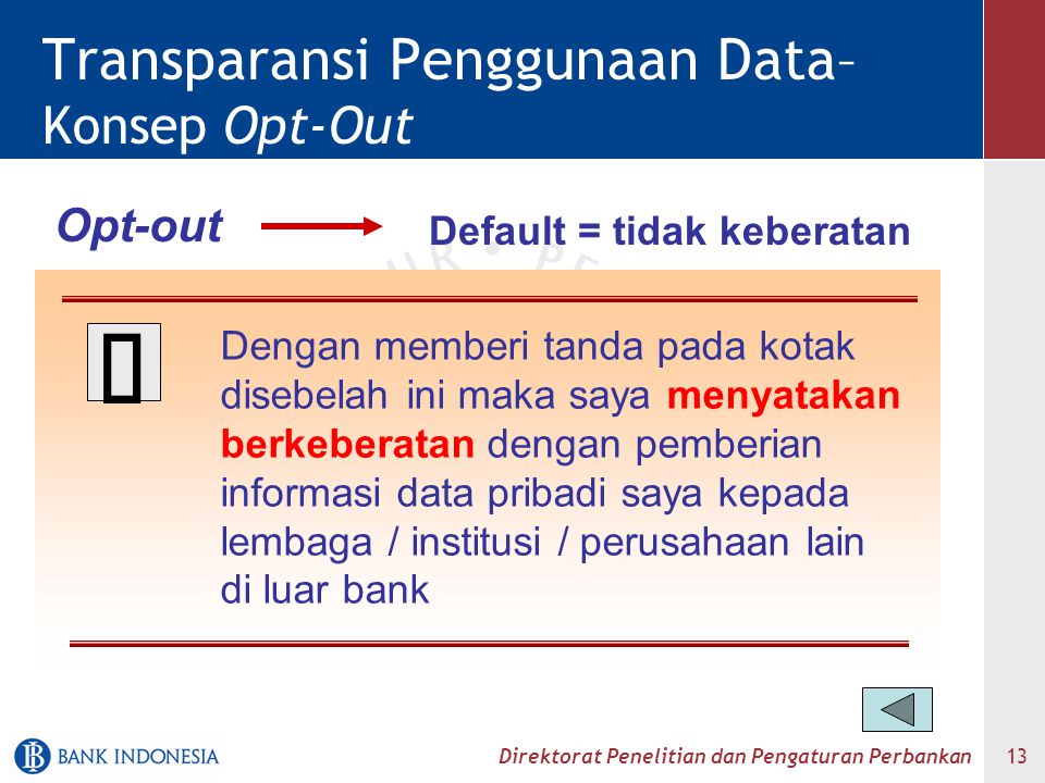Transparansi Penggunaan Data– Konsep Opt-Out