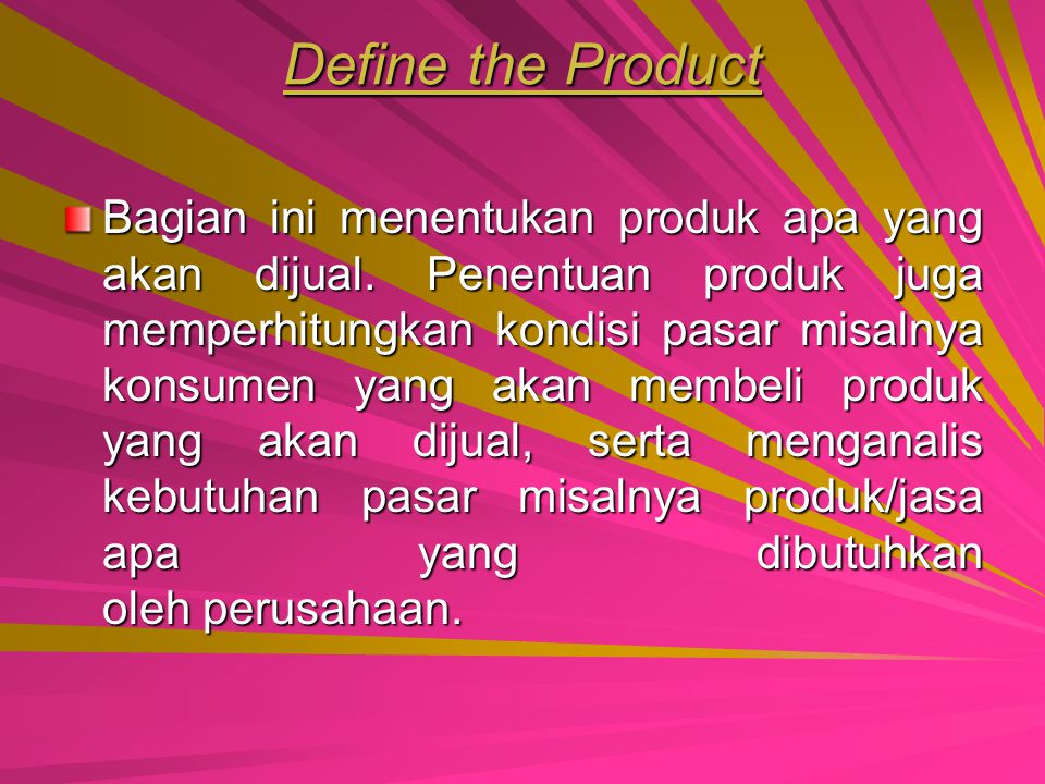 Define the Product
