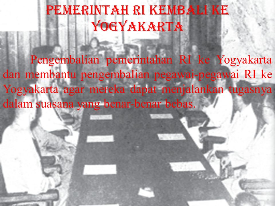 pemerintah RI kembali ke Yogyakarta