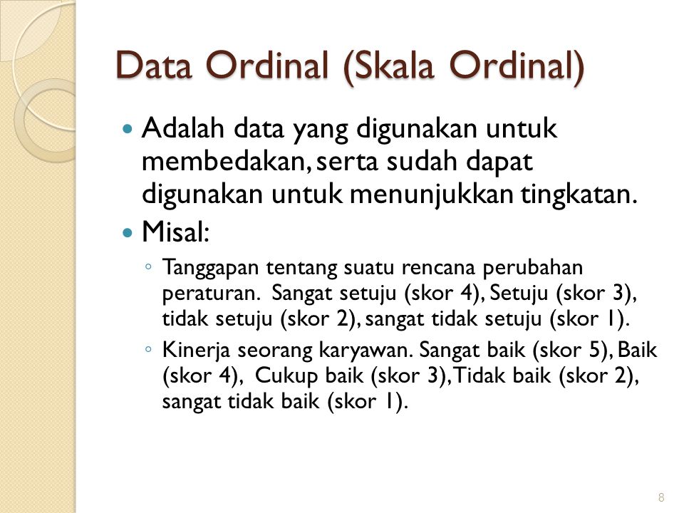 Data Ordinal (Skala Ordinal)