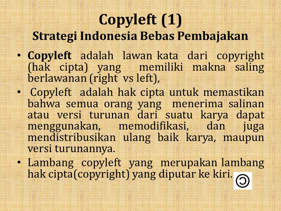 Copyleft (1) Strategi Indonesia Bebas Pembajakan