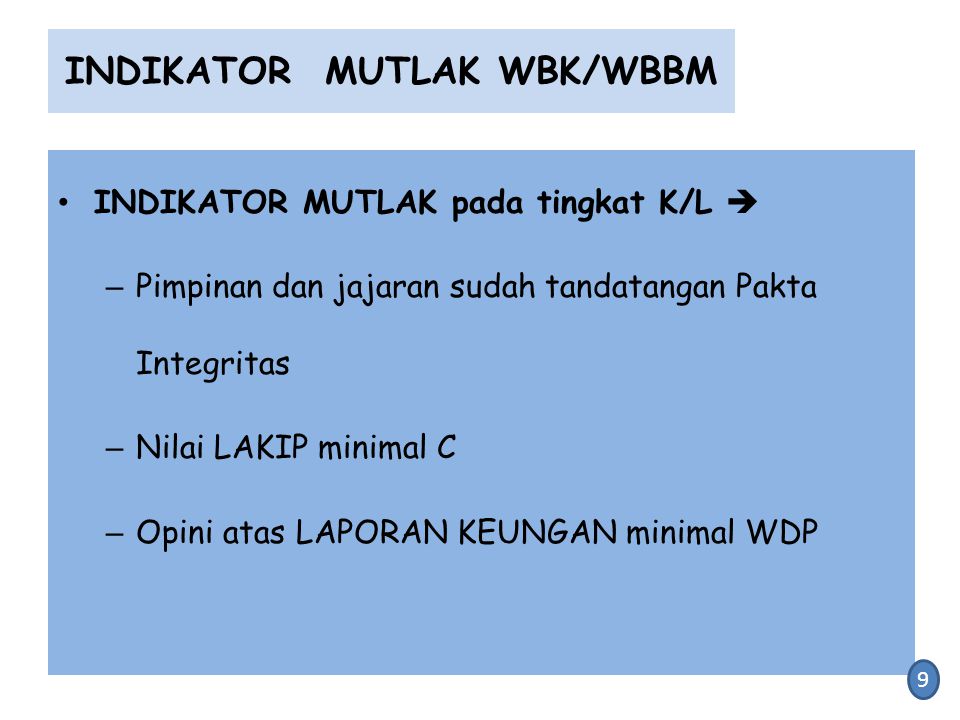 INDIKATOR MUTLAK WBK/WBBM