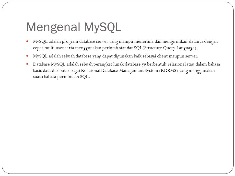 Mengenal MySQL